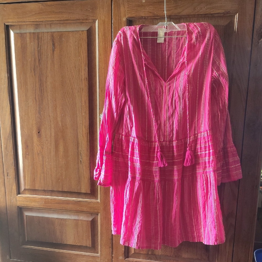 Pink Boho Tunic Dress (Or Swim Coverup) PQ